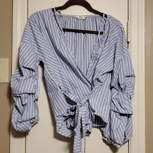 Hummingbird Brand Wraparound Stripe Top